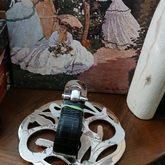 BRIAN TOOHEY 925 Sterling Silver Buckle Snake Embossed Leather Belt Large π π΄ - Picture 7 of 15